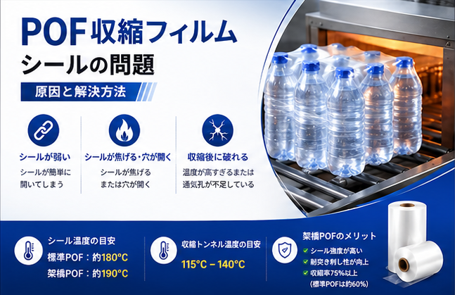 POFシュリンクフィルムのシール不良：原因と対策